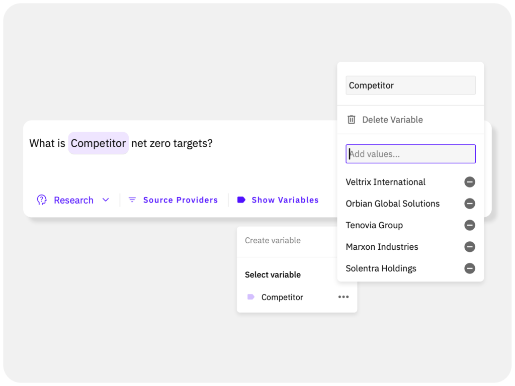 Variables in Research Assistant