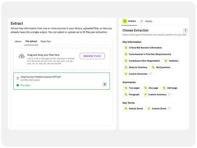 Pull out key information from extensive proposal documents.