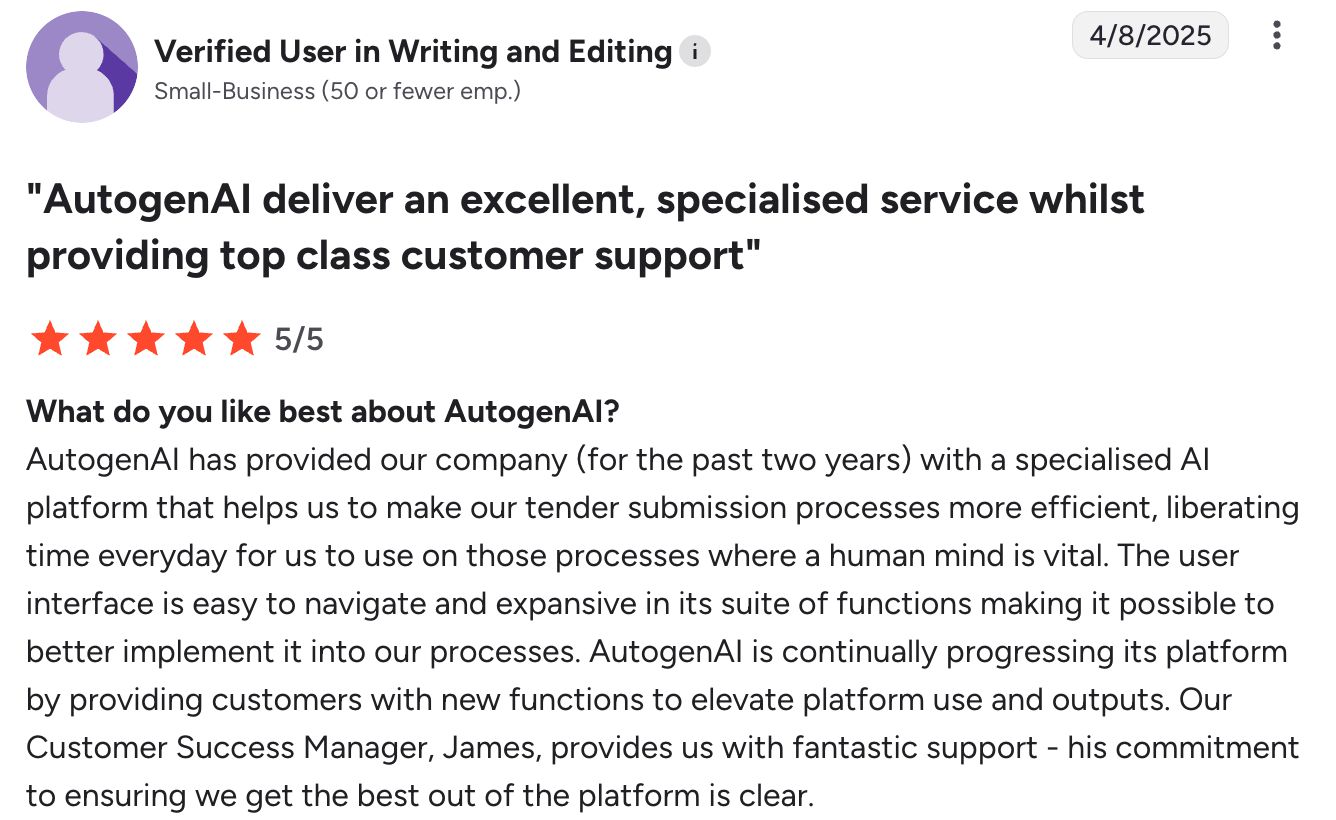 AutogenAI G2 Review 3